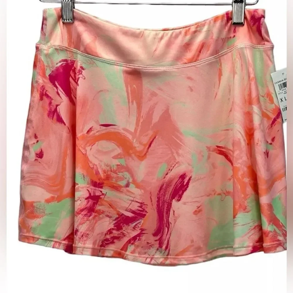 NWT Ideology Youth Girls Athletic Tank & Skort Set Pink Orange - Size XL/XXL